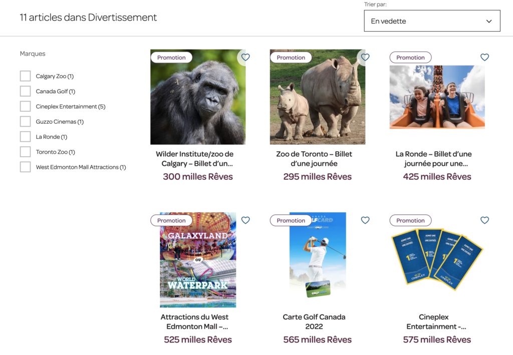 Attractions Air Miles Reves