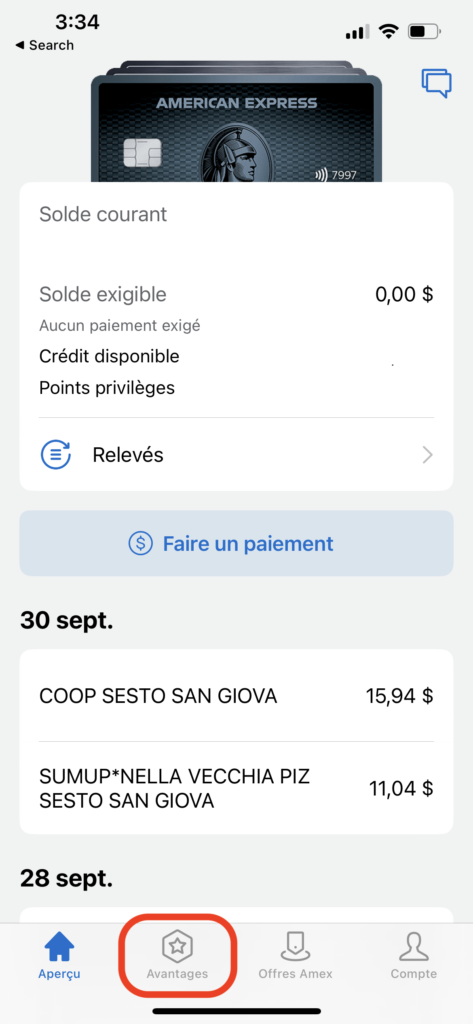 Détails Accumulation De Points Amex Sur Application 1