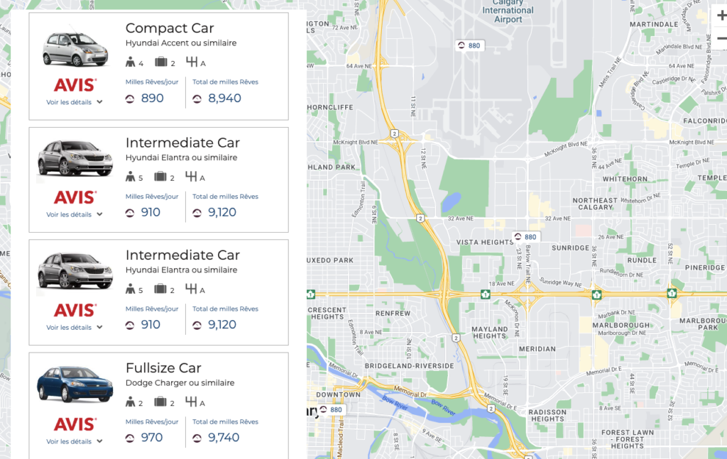 Location voiture Calgary Vancouver