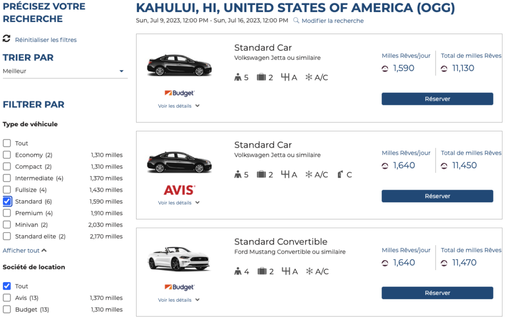 Maui OGG location voiture