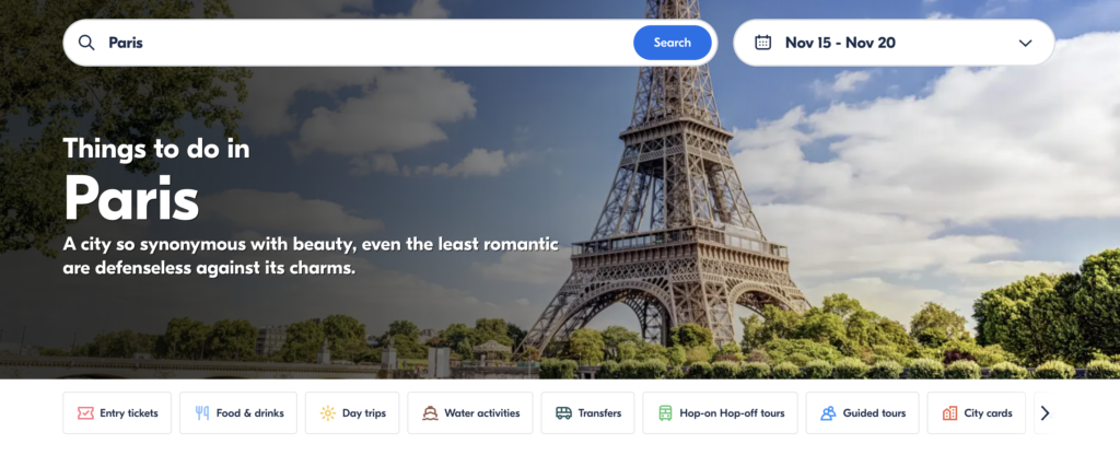 GetYourGuide EN Search