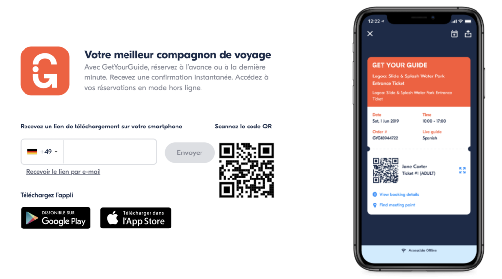 GetYourGuide appli