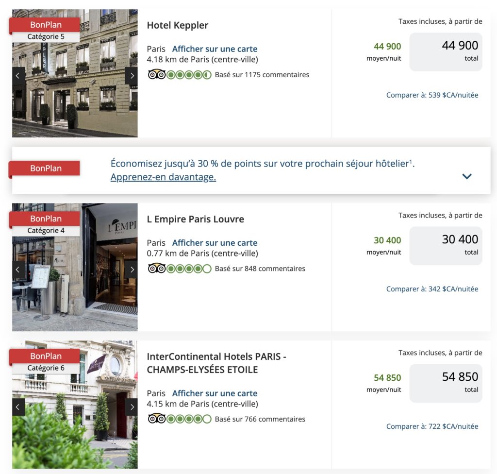 Recherche Bonplan Aeroplan Paris