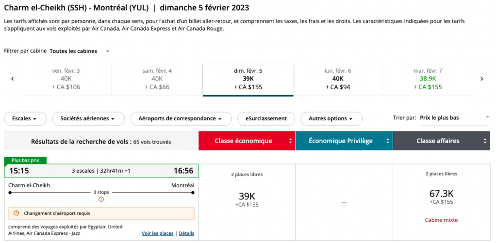Aeroplan Ssh Yul Points