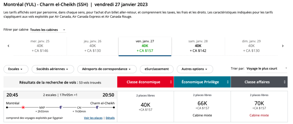 Aeroplan Yul Ssh Points