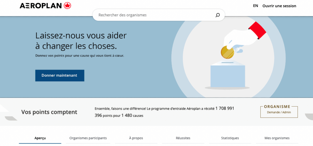 Aeroplan don points 2023