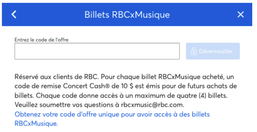 Billets Rbc X Musique