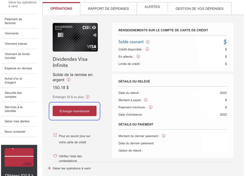 Cibc Dividendes Visa Releve