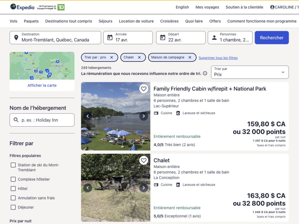 Chalet TD Expedia