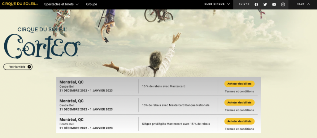 Corteo Mastercard Priceless