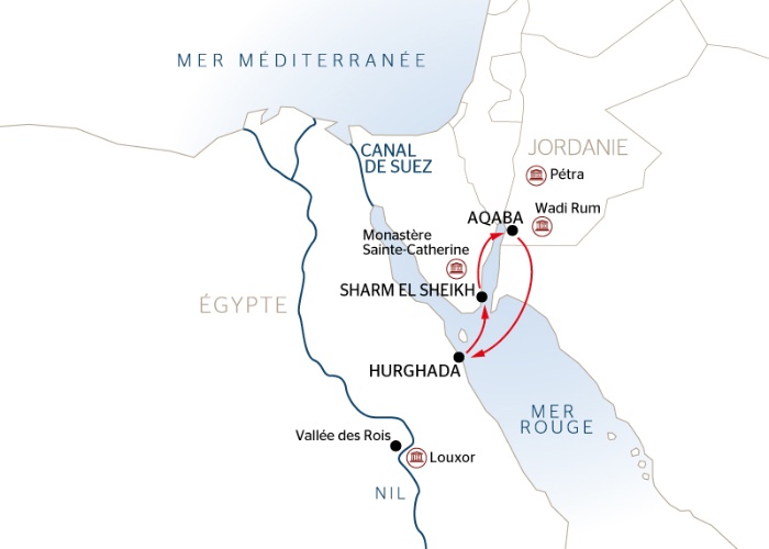 Croisieurope Carte Maritime Mer Mediterrannee Mer Rouge