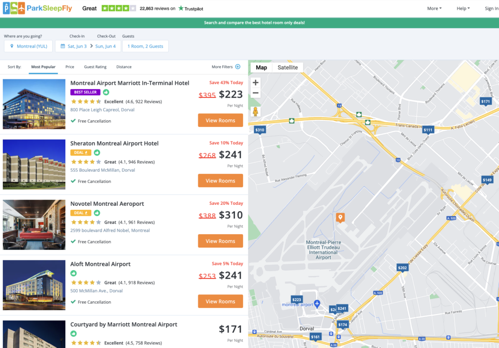 Park Sleep Fly chambre seulement