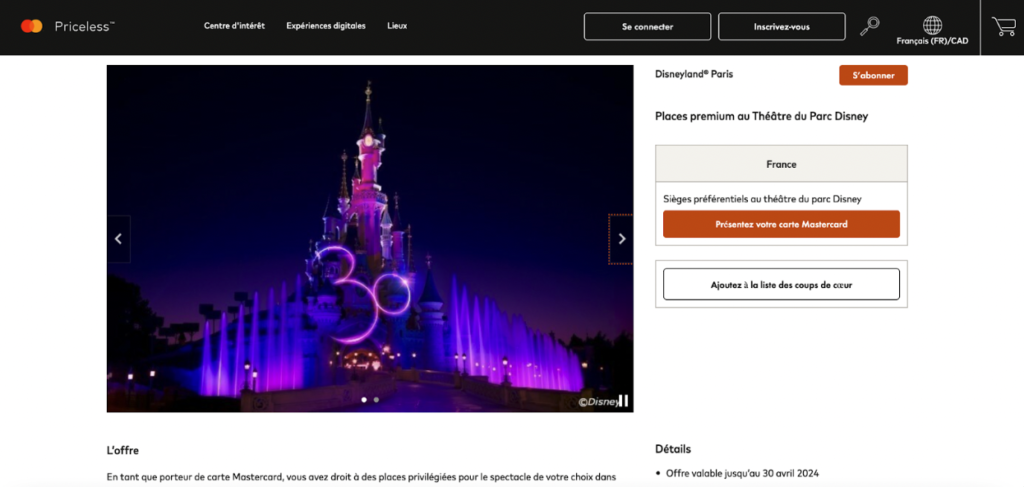 Place Privilégiées Disney