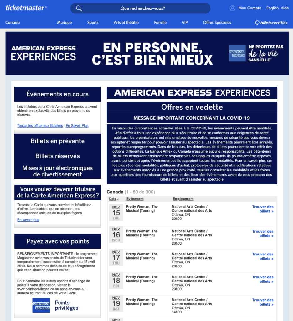 Ticketmaster American Express