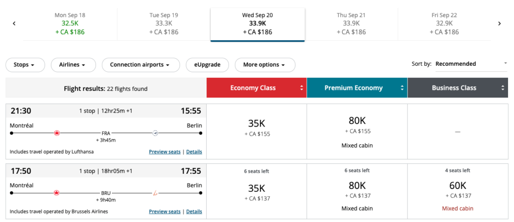 Aeroplan Berlin Septembre 2023