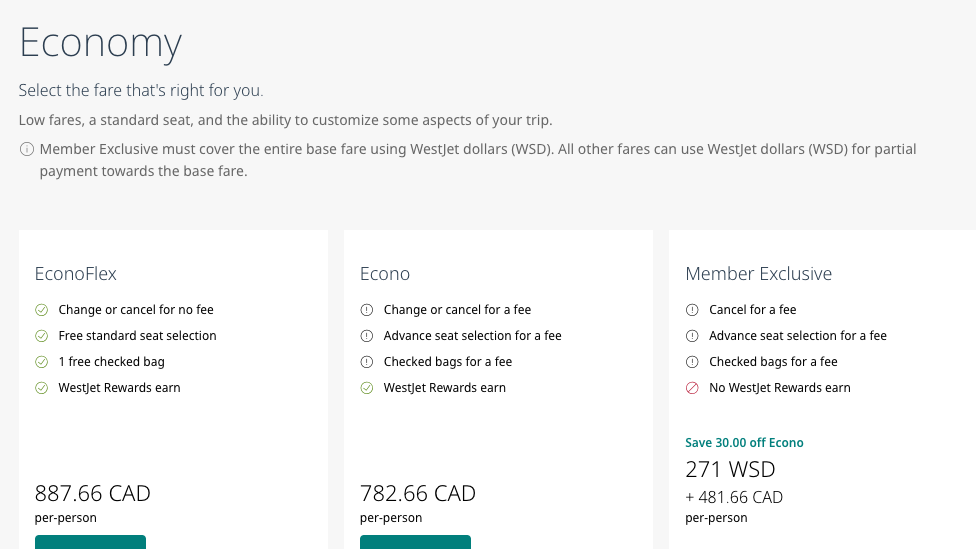 WestJet one way Tokyo economy