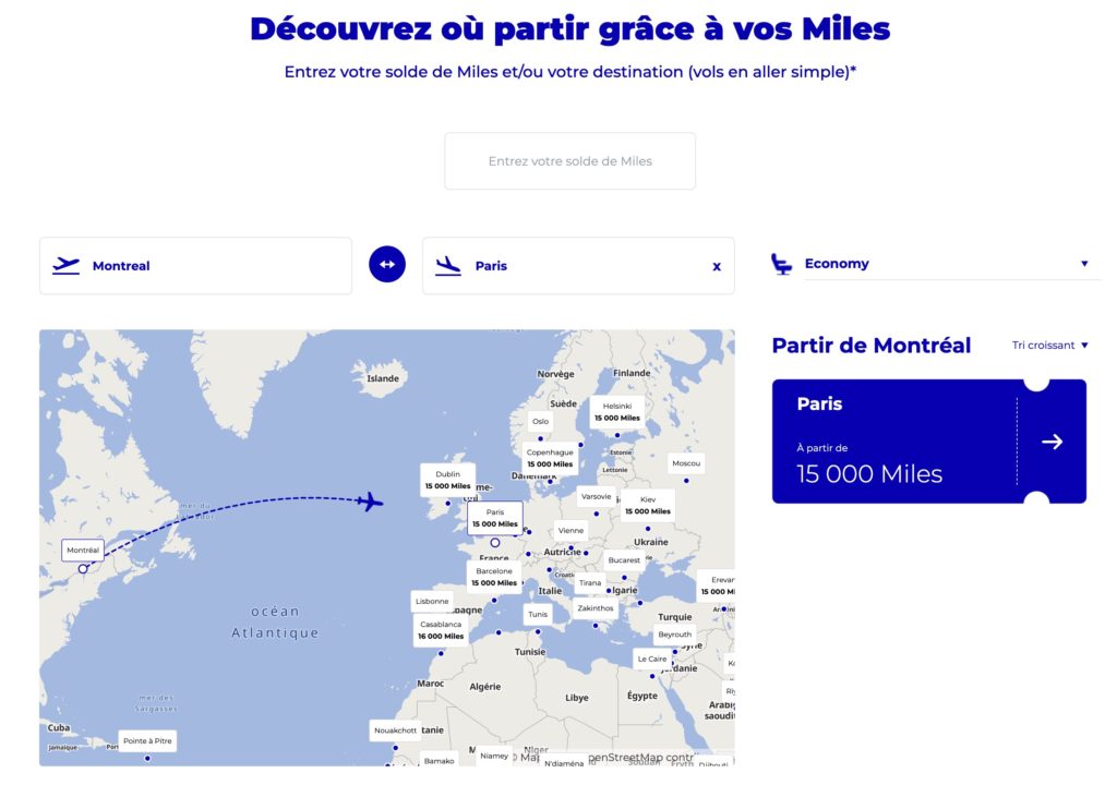 Carte Interactive Flying Blue