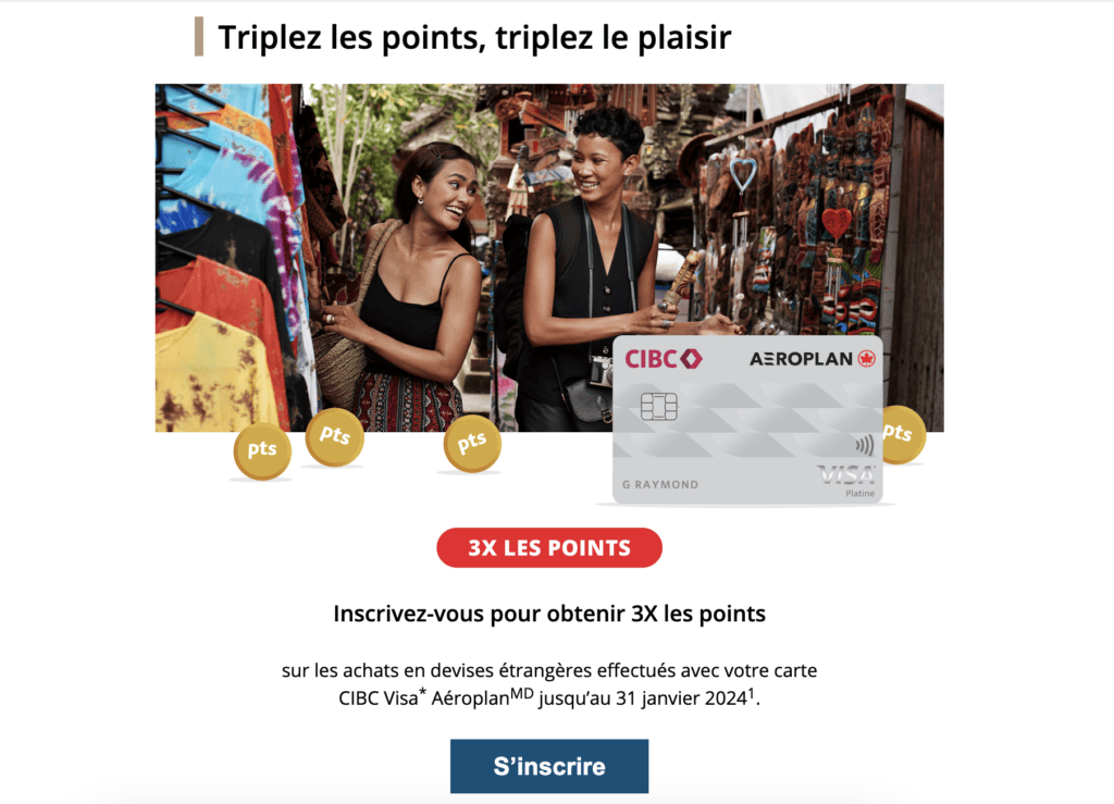 promo cibc aeroplan fx 2023 fr
