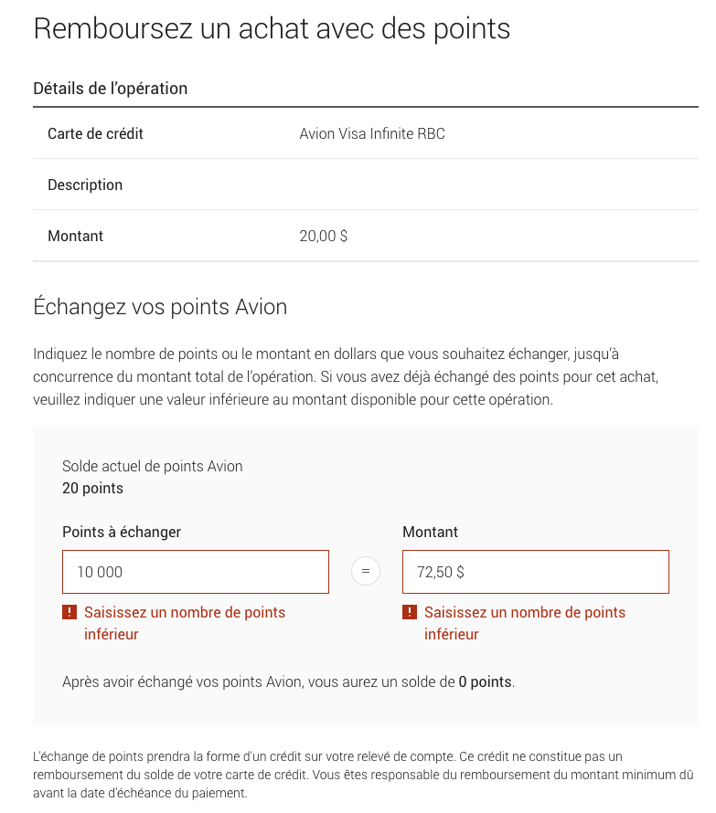 Promo Avion Échange points