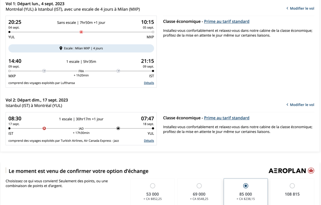 Yul Ist Aeroplan Escale
