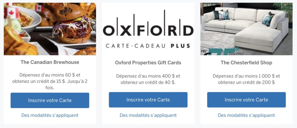 Offre cartes cadeaux oxford amex scotia fr