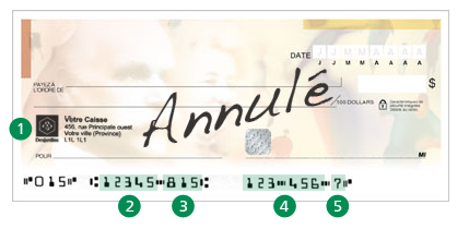 Specimen de cheque Desjardins