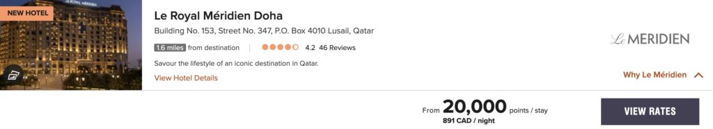 Tarif Royal Meridien Doha