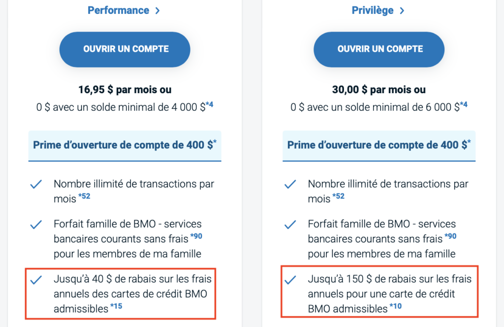 Credit Card fee Waiver BMO En