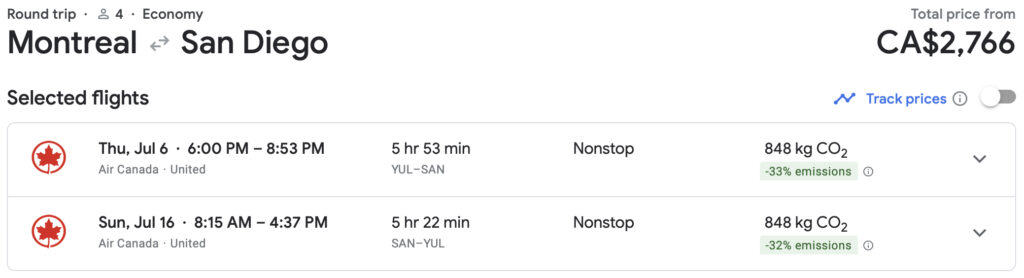 Family destination san diego in cash