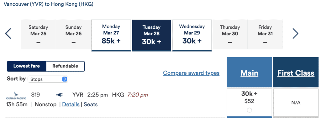 Hong Kong with Alaska MP Y