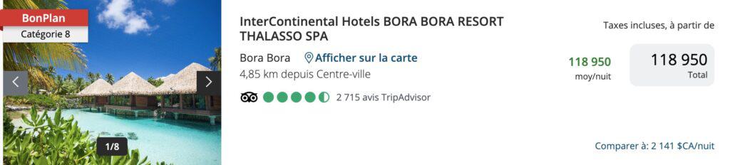 Intercontinental hotels bora bora resort bonplan