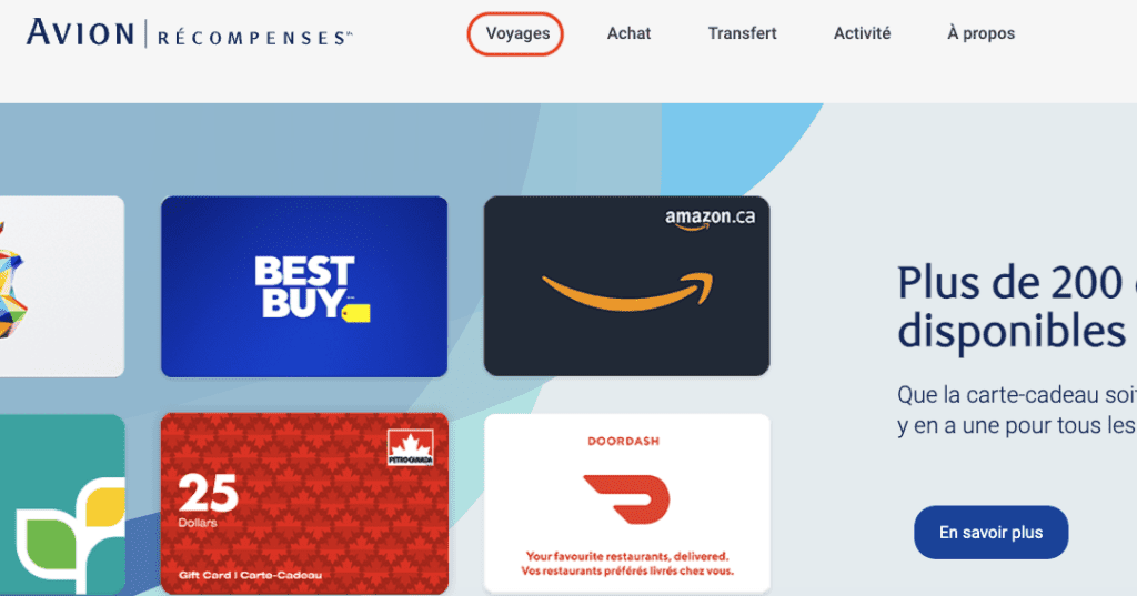 Avion recompenses voyages