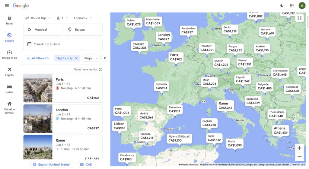 Discounted airplane tickets