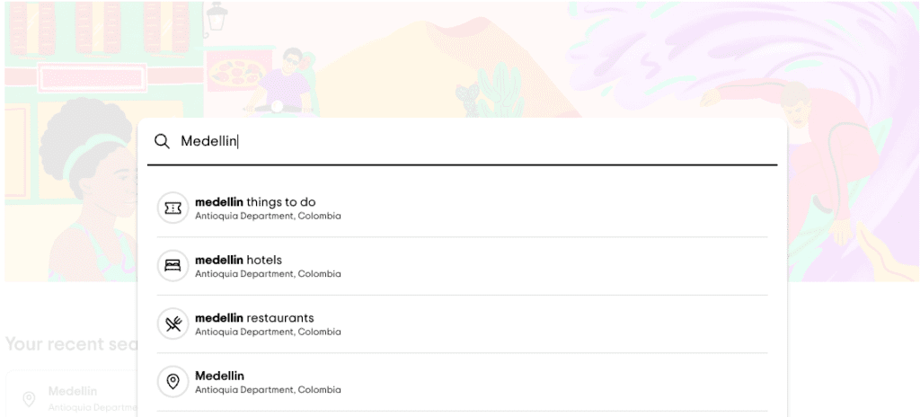 Trip Advisor Search bar EN