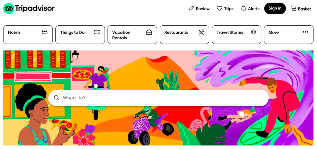 Trip Advisor homepage EN