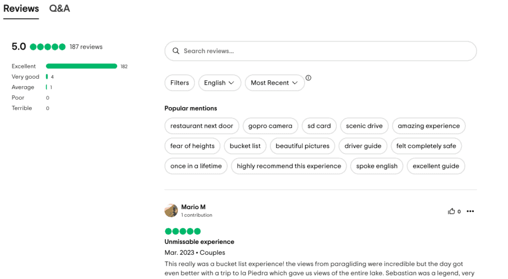 TripAdvisor reviews en