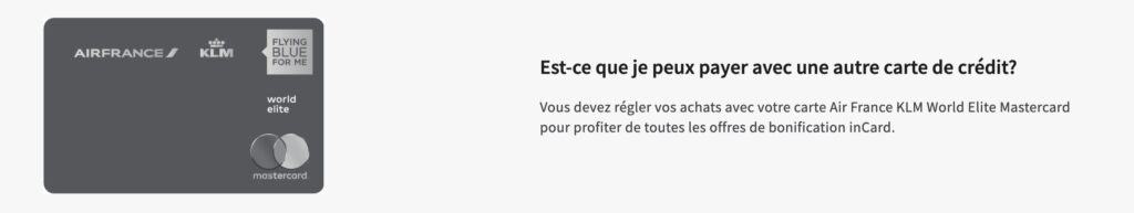 Carte air france klm flying blue incard carte fr