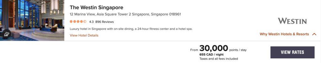 Westin singapore tarif marriott