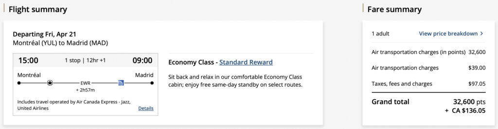 Cheap Flights to Europe with Points – AC Dynamic Pricing trick