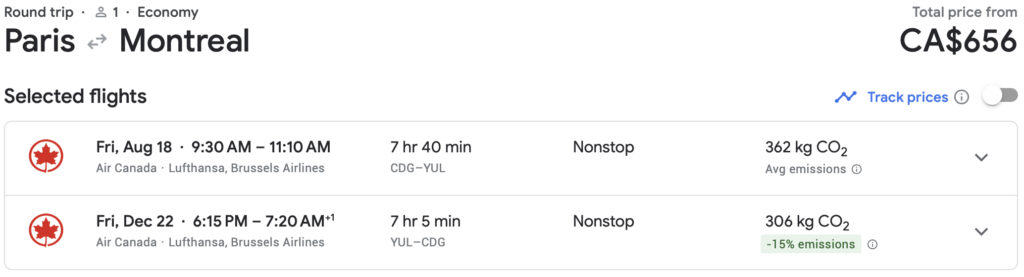 Europe to Montreal cheaper