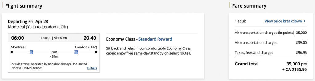 London Aeroplan Partner