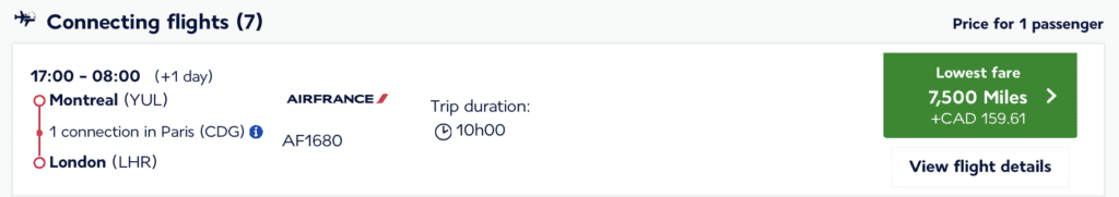 London Flying Blue Promo Rewards