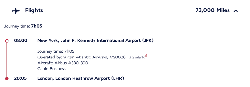 London Virgin Atlantic Business Class