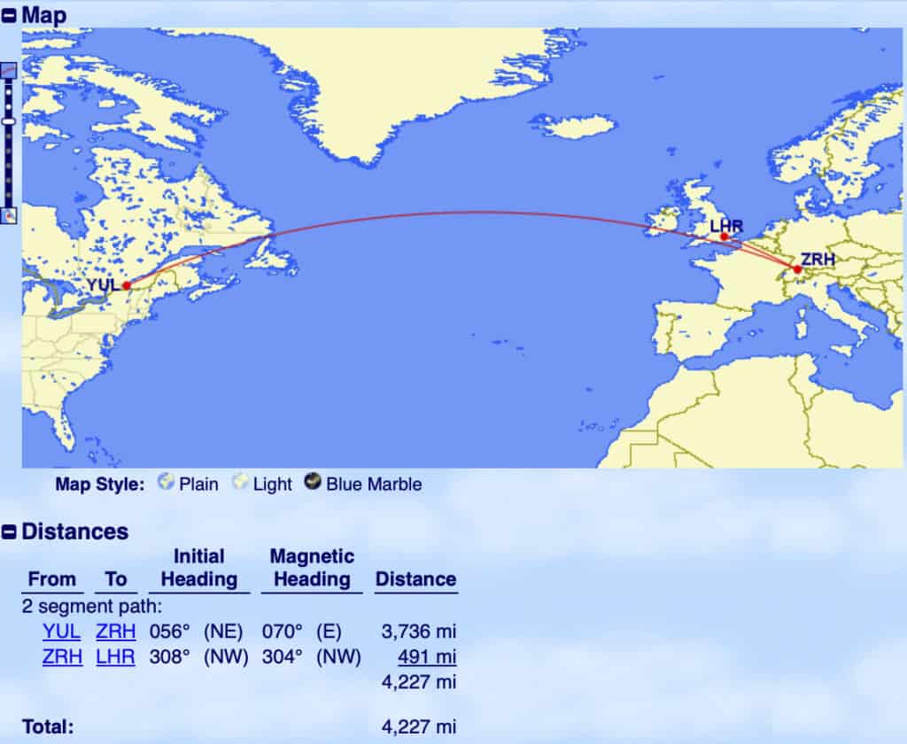 London over 4000 miles