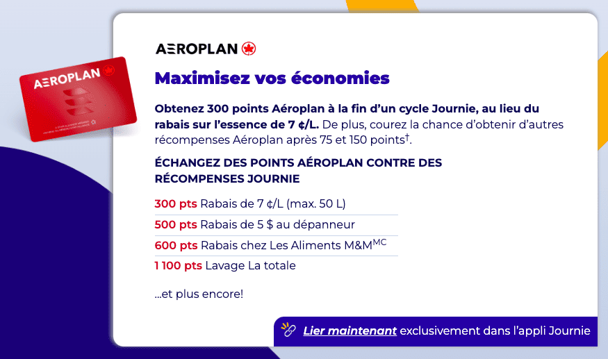aeroplan journie partenariat fr