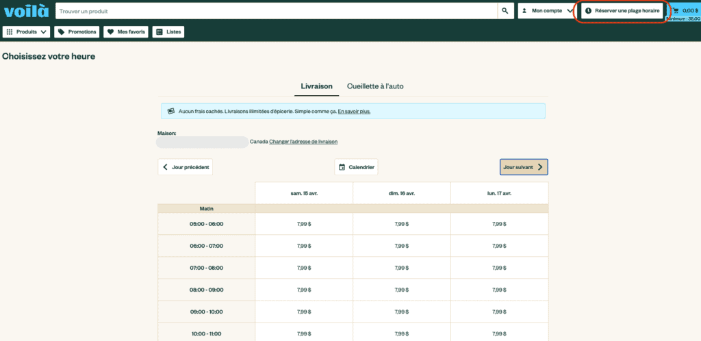 Plage horaire voila par iga