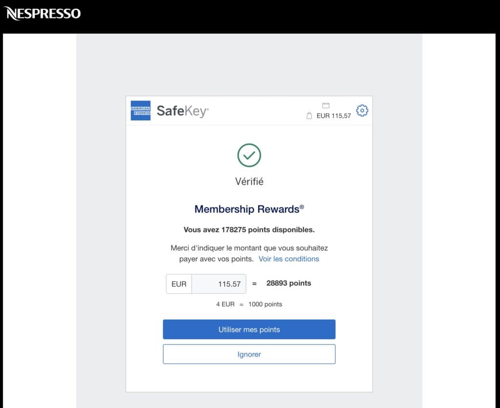American Express Membership Rewards Nespresso