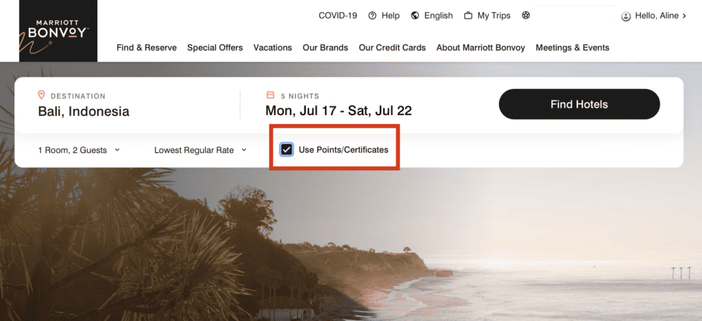 Marriott Bonvoy Free nights with points 1