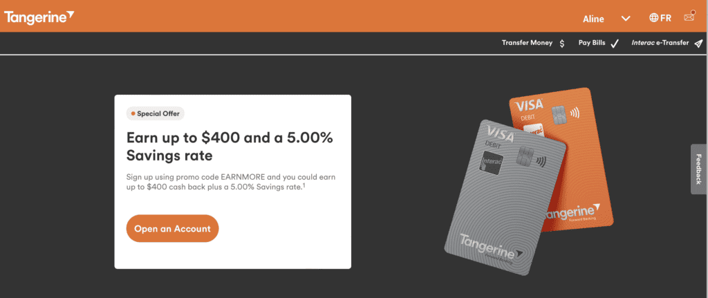 Tangerine Savings Acc New