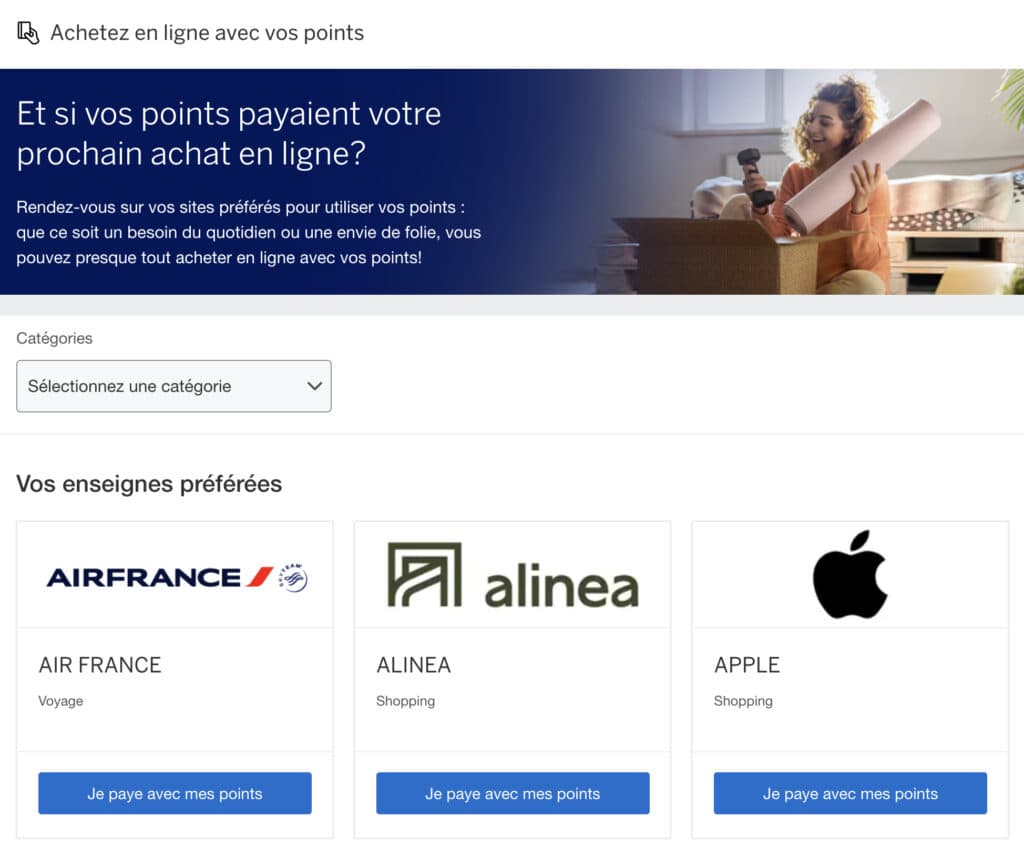 achat ligne amex france
